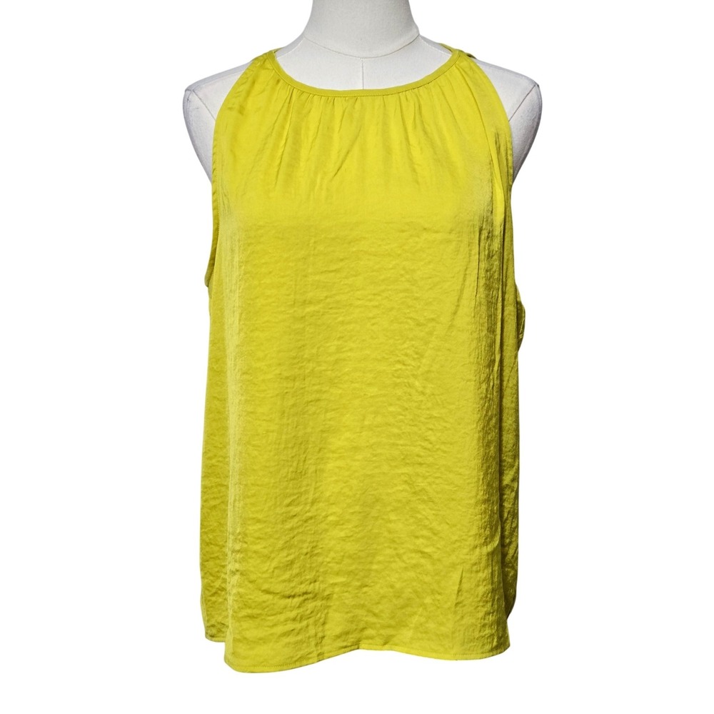 Vince Camuto‎ Shirt Womens Medium Citronelle Yellow Sleeveless Halter Blouse NWT